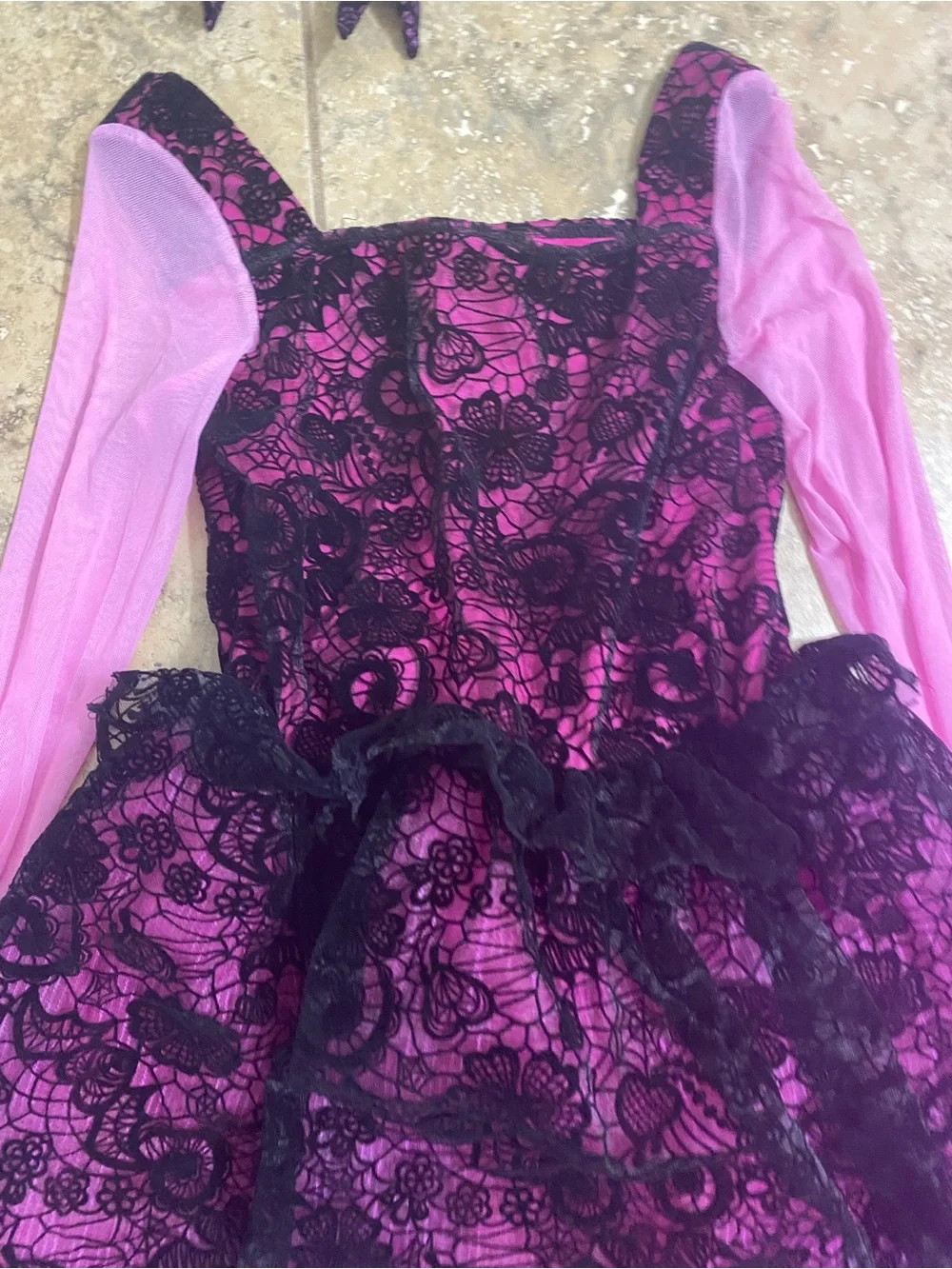 Monster High Kids Draculaura Monster Ball Girls Pink Lace Halloween Costume L
